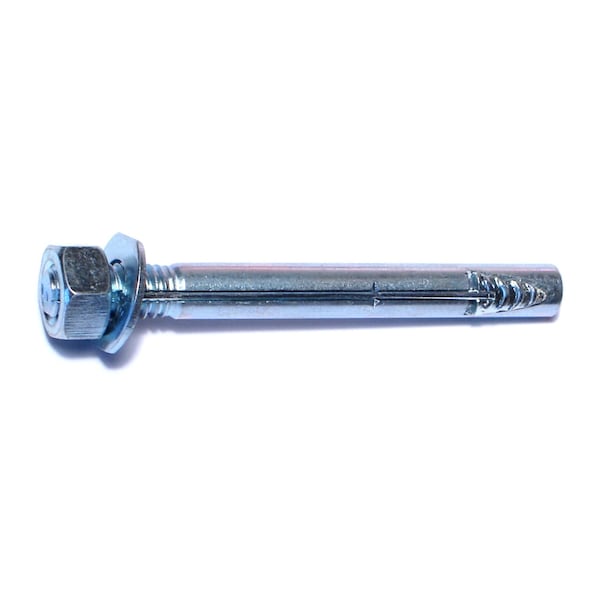 Wedge Anchor, 5/16" Dia., 3" L, Steel Zinc Plated, 100 PK